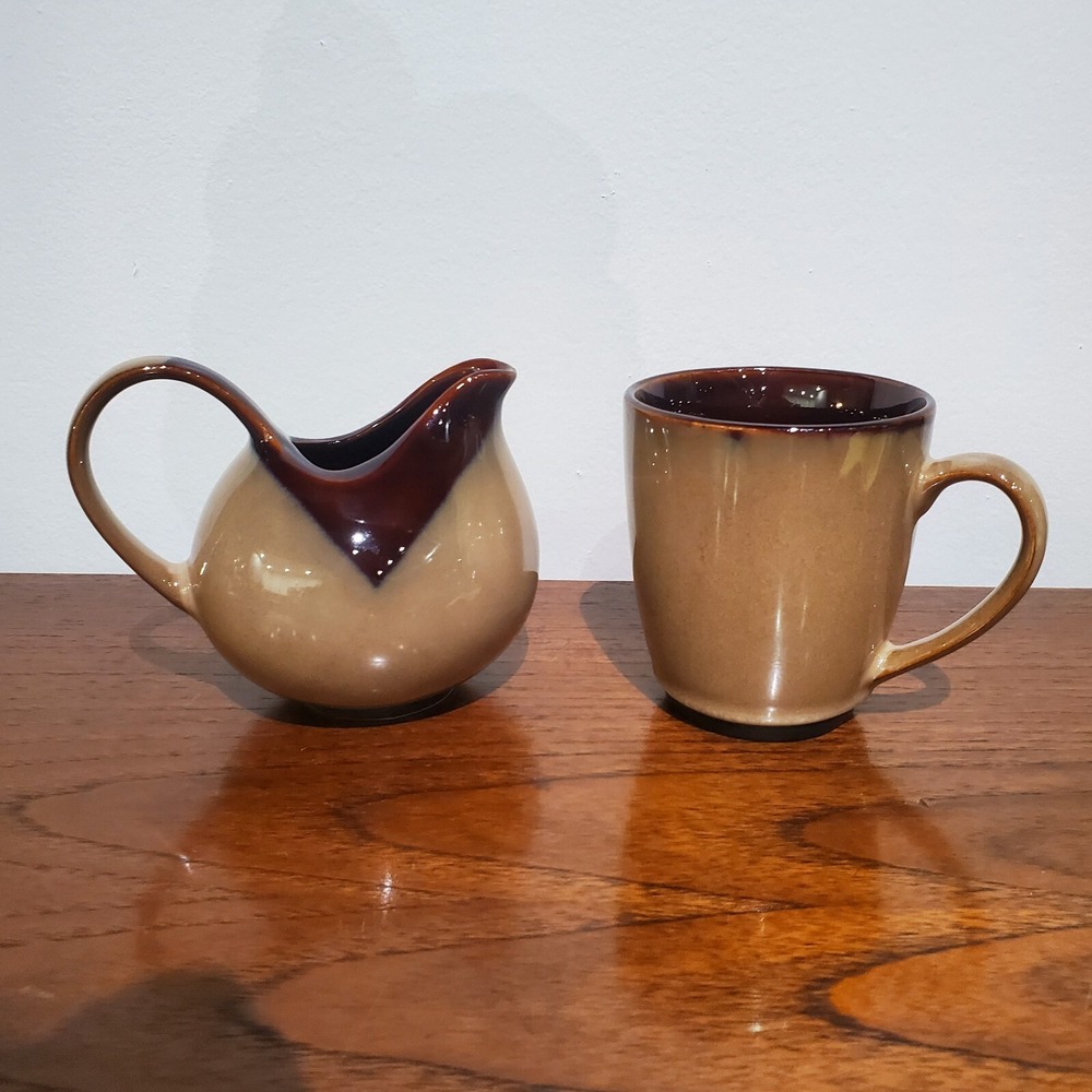 Sango Nova Brown Creamer and single‎ coffee cup